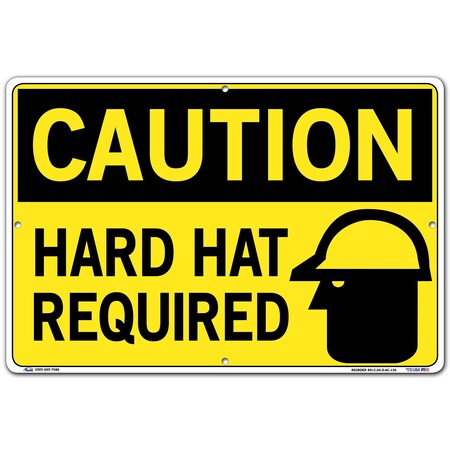 Vestil Sign, Caution, 18.5x12.5", Alum Comp, .130, SI-C-04-D-AC-130 SI-C-04-D-AC-130